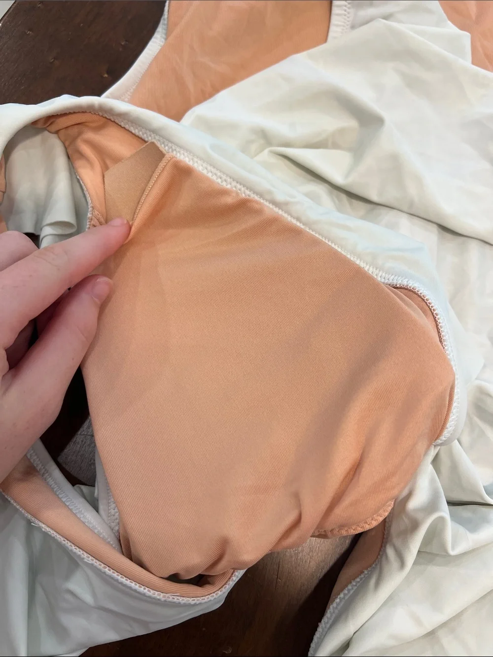 J. Crew White Tag One-Piece with Peach Lining